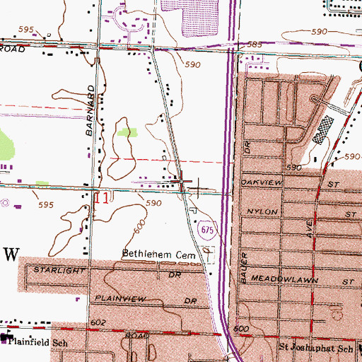 Topographic Map of Saginaw Valley Community Church, MI