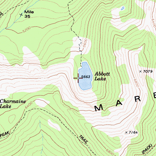 Topographic Map of Abbott Lake, CA