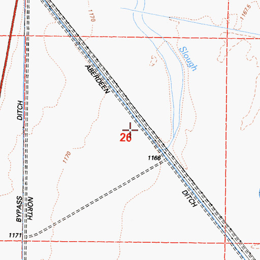 Topographic Map of Aberdeen Ditch, CA