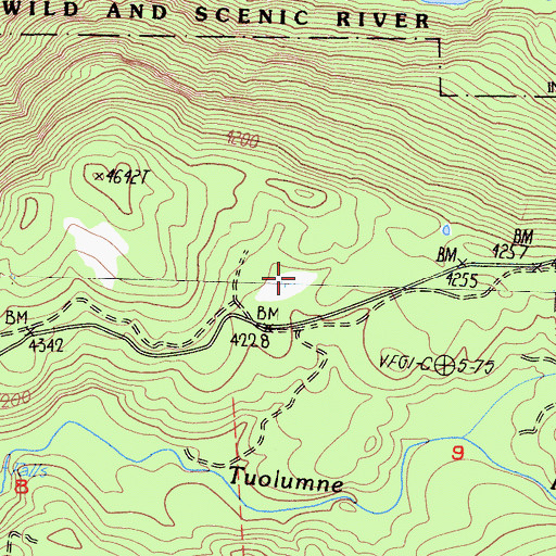 Topographic Map of Abernathy Meadow, CA