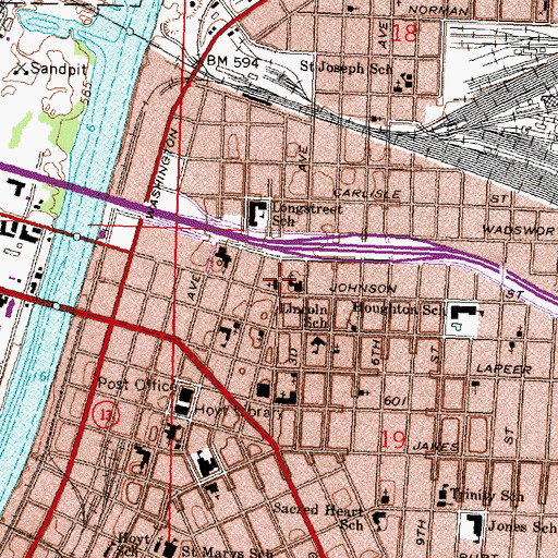 Topographic Map of Zion Baptist Church, MI