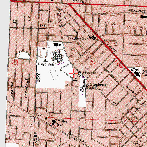 Topographic Map of Saint Stephen Church, MI