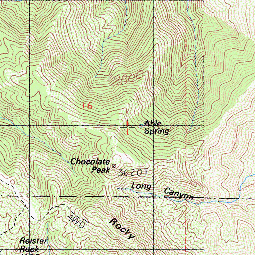 Topographic Map of Able Spring, CA