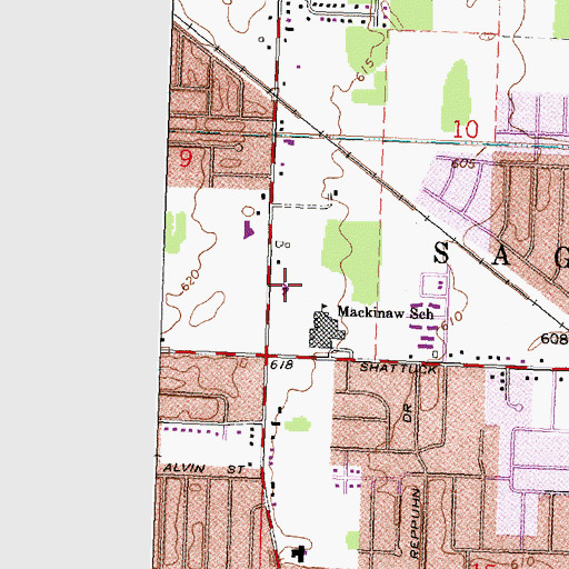 Topographic Map of First Assembly of God Church, MI