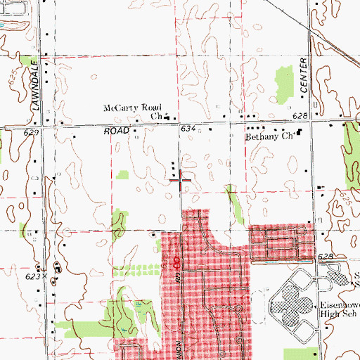 Topographic Map of Faith Baptist Church, MI