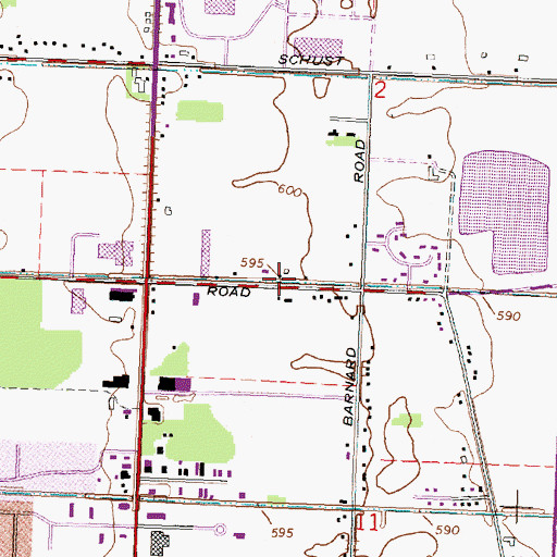 Topographic Map of Saginaw Bay Church of Christ, MI