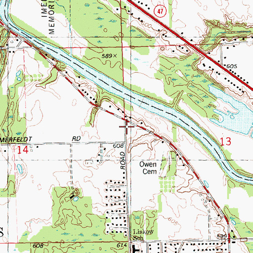 Topographic Map of Saint Mark Lutheran Church, MI