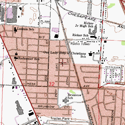 Topographic Map of Mount Zion Church of God, MI