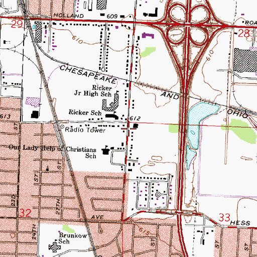 Topographic Map of Saint Simon and Jude Parish, MI