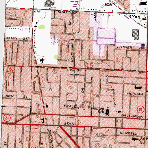 Topographic Map of Community Christian Reformed Church, MI