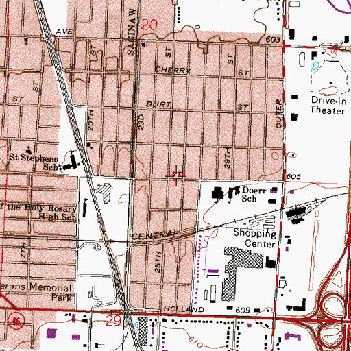 Topographic Map of Good Shepherd Church of God in Christ, MI