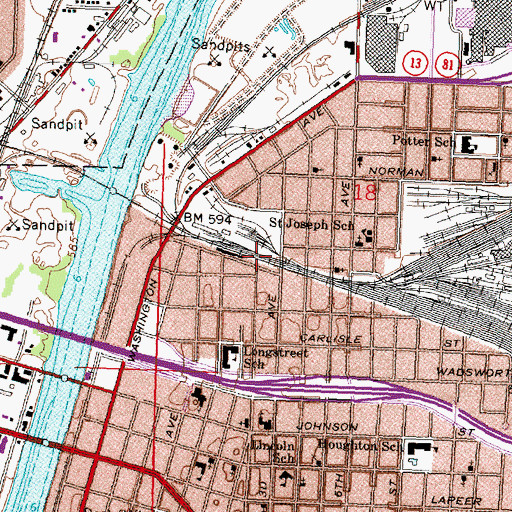 Topographic Map of Church of the Lord Jesus, MI