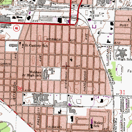 Topographic Map of Garden of Eden Pentecostal Church, MI