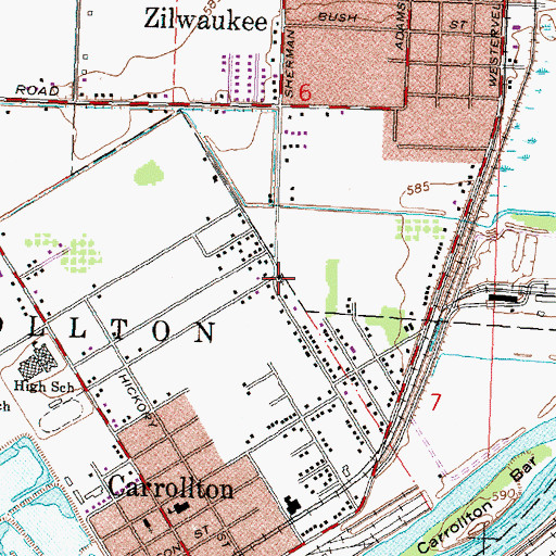 Topographic Map of New Beginning Christian Church, MI