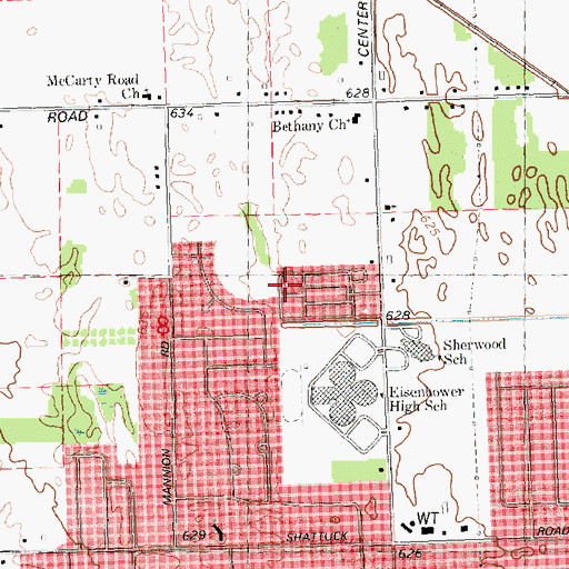 Topographic Map of Church of Jesus Christ of Latter Day Saints, MI