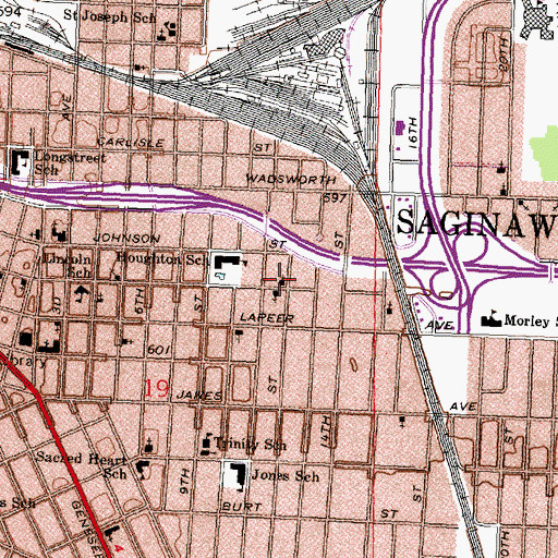 Topographic Map of New Hope Missionary Baptist Church, MI