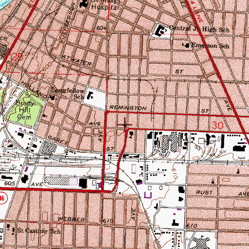 Topographic Map of Renaissance Baptist Church, MI