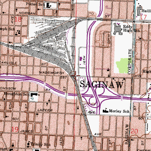 Topographic Map of Ephesus Seventh-Day Adventist Church, MI