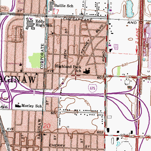 Topographic Map of New Morning Star Baptist Church, MI