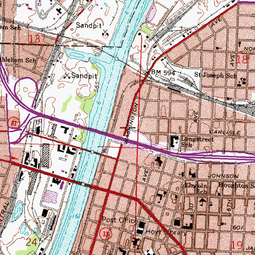 Topographic Map of World of Faith Church, MI