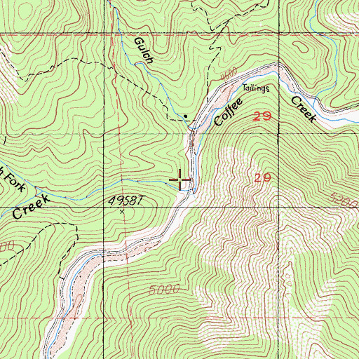Topographic Map of Adams Creek, CA