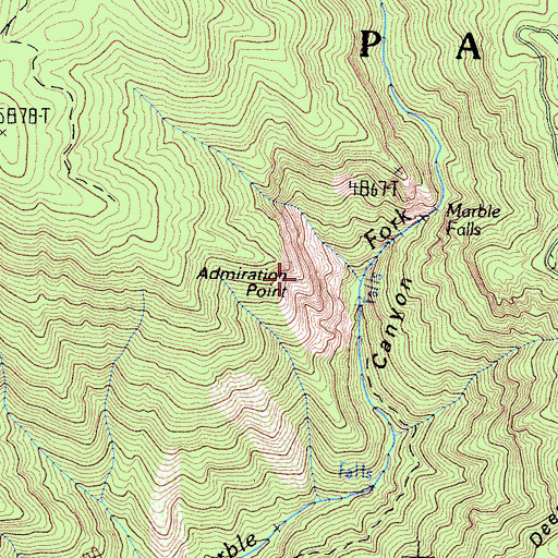 Topographic Map of Admiration Point, CA