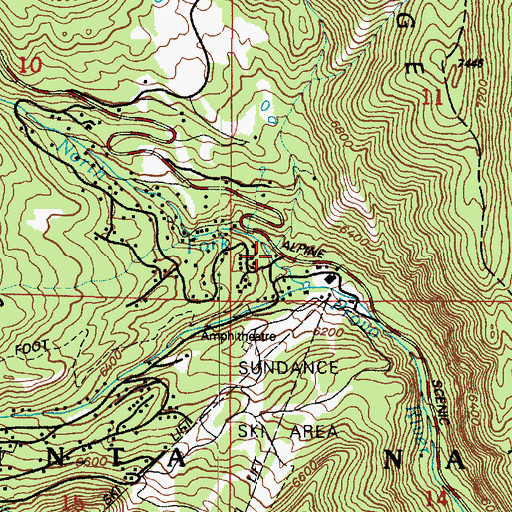 Topographic Map of Sundance, UT