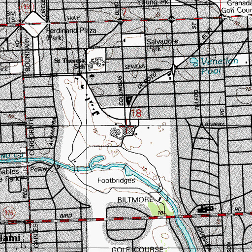 Topographic Map of Miami Biltmore Hotel and Country Club, FL