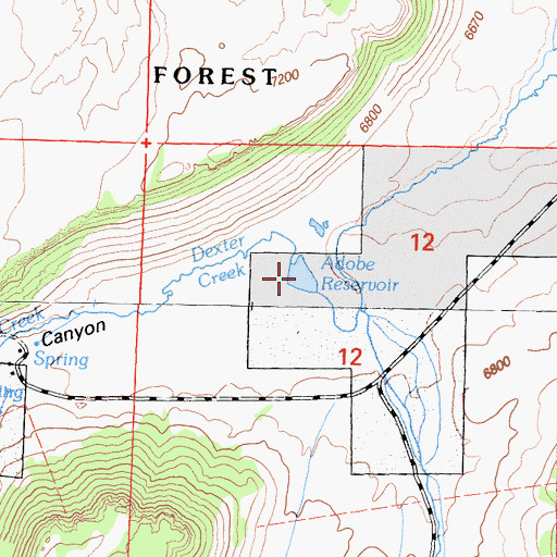 Topographic Map of Adobe Reservoir, CA