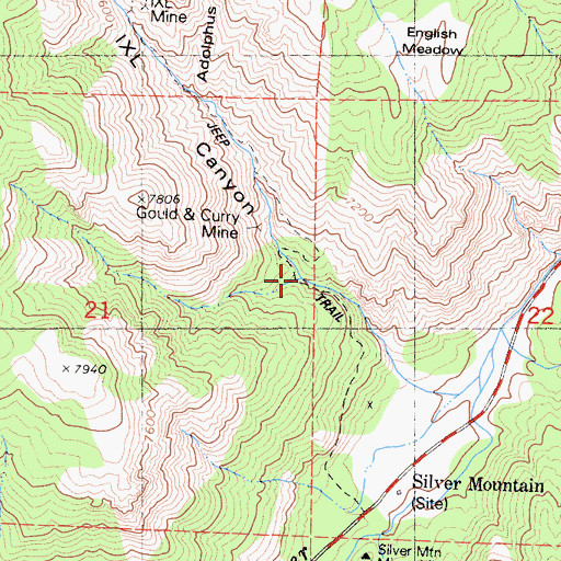 Topographic Map of Adolphus Canyon, CA