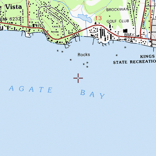 Topographic Map of Agate Bay, CA