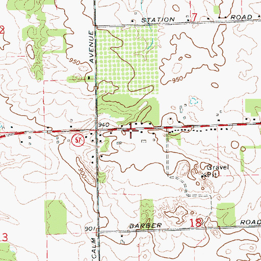 Topographic Map of Liberty Baptist Church, MI