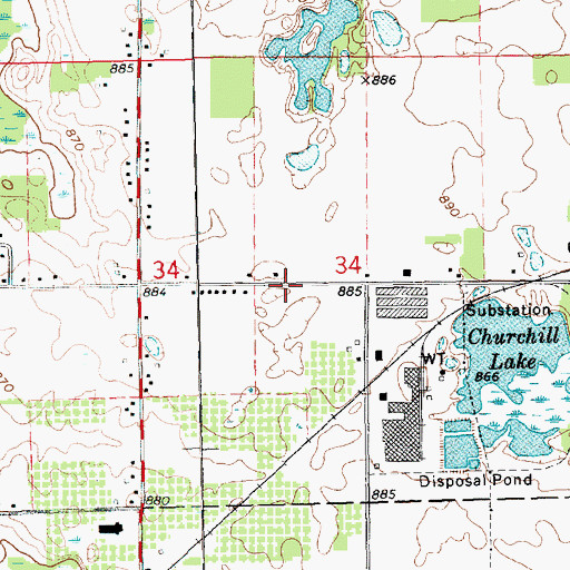 Topographic Map of Jesus Non Denominational Church, MI