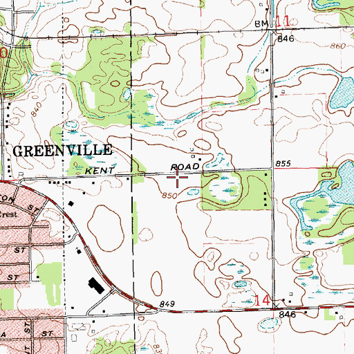 Topographic Map of Glenkerry Golf Course, MI