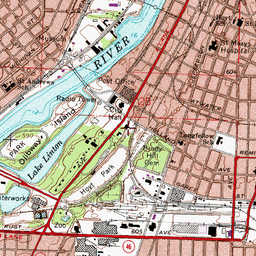 Topographic Map of Holy Family Catholic Parish, MI