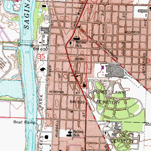 Topographic Map of Transforming Life Church, MI