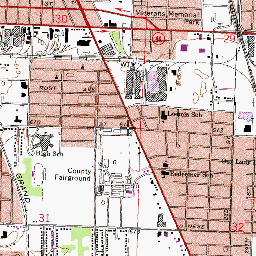Topographic Map of Bethlehem Temple Church, MI