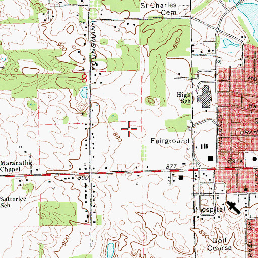 Topographic Map of Flat River Family Care, MI