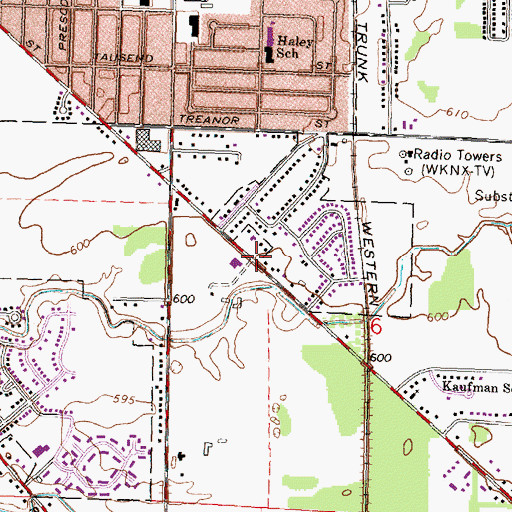 Topographic Map of Freedom Full Gospel Baptist Church, MI