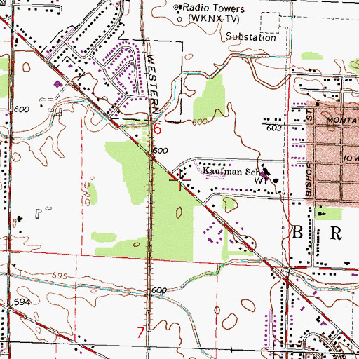 Topographic Map of Messiah Missionary Baptist Church, MI