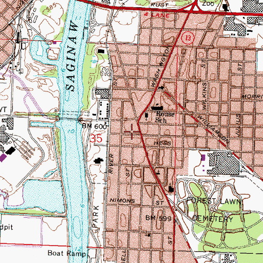 Topographic Map of Miracle Faith Temple, MI