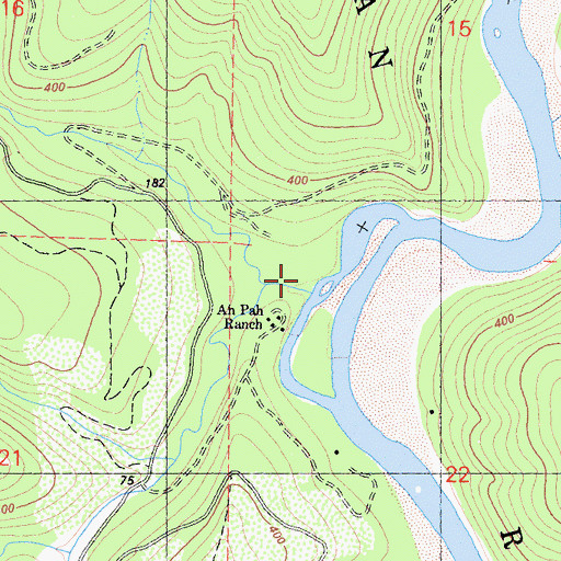 Topographic Map of Ah Pah Creek, CA