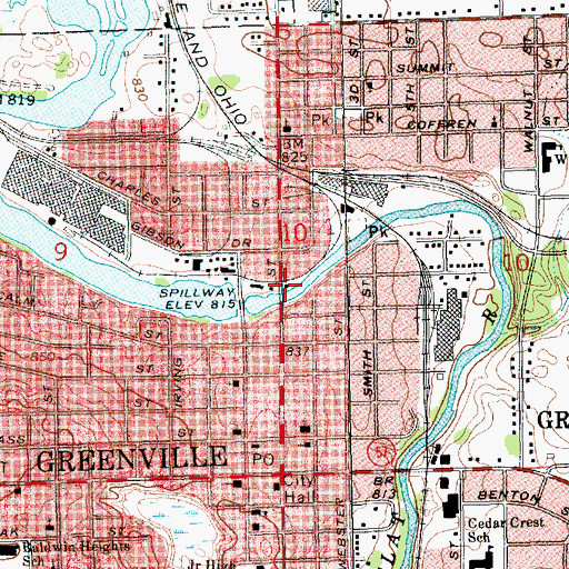 Topographic Map of Hansen Park, MI