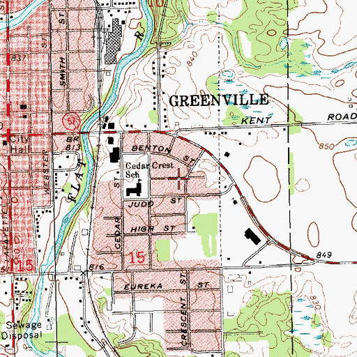 Topographic Map of Church of Jesus Christ, MI