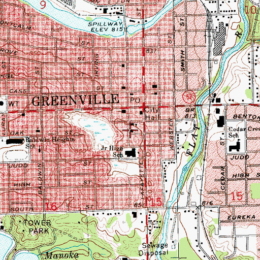 Topographic Map of Saint Charles Catholic Church, MI