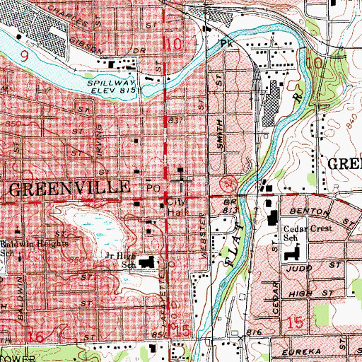 Topographic Map of Saint Paul's Episcopal Church, MI