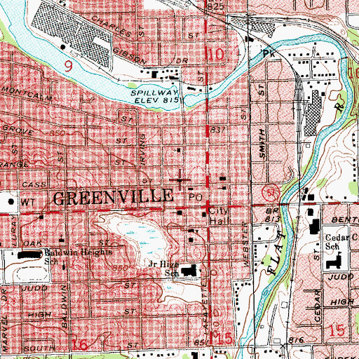 Topographic Map of United Methodist Church, MI