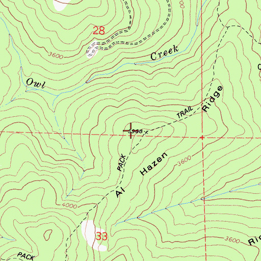Topographic Map of Al Hazen Ridge, CA