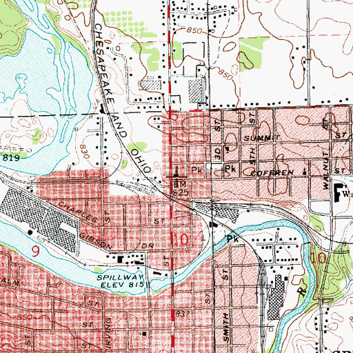 Topographic Map of Saint Paul Lutheran Church, MI