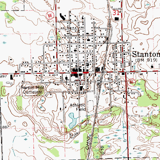 Topographic Map of White Pine Library, MI